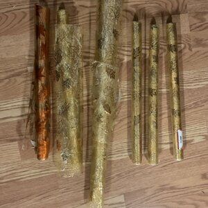 Lot of New Fabric Rolls Gold Sheer